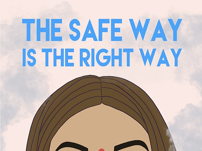 The safe way is the right way coronavirus design illustration mask