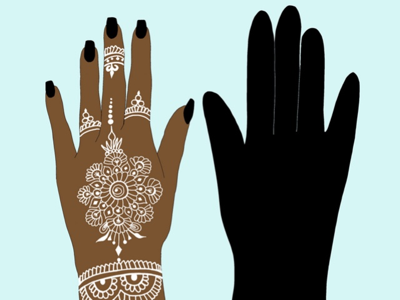 Illustration india hand henna beauty