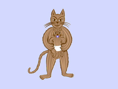 Digital illustration made for a Canadian survey cat cat baby daughter digital father illustration parenting son