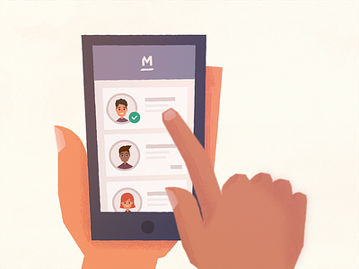 Mobile animation explainer hands illustration interface movidiam phone platform