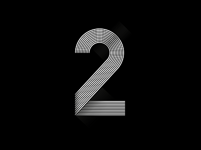 Two number two anniversary blackwhite geometry graphic lines number shapes technologic two