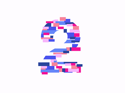 Glitch anniversary geometry glitch graphic number two type