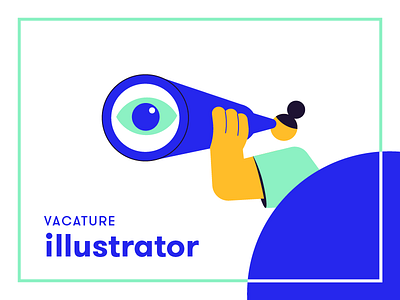 Vacature - Illustrator breda dutch eye illustratie illustrator job looking nederland search searching telescope vacature vacatureillustratie