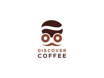 Discover Coffee shop logo design cmyk color creative design icon logo natural print ready simple unique