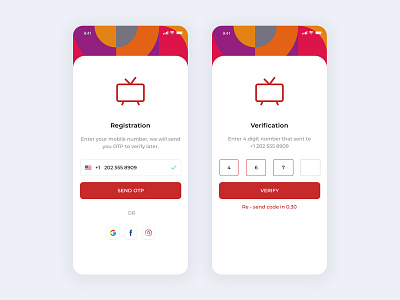 OTP UI bauhaus flatdesign ios iphonex login otp