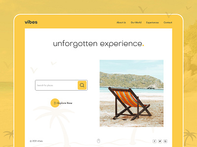 Good Vibes banner beach dashboard desktop flat grediant slider social tour tourist web yello