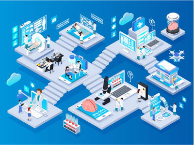 Isometric mobile health character illustration isometric isometric icons isometric illustration medical medicine people vector