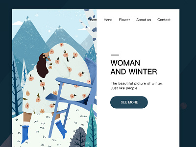 Woman and winter ui 插图 设计