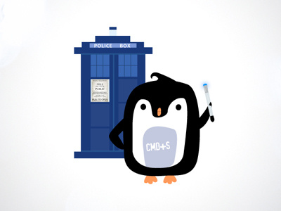 Doctor Who Penguin apple doctor who illustration penguin scifi tardis