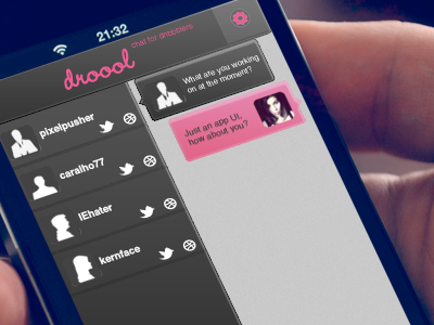 Droool UI - Chat For Dribbblers app chat dribbble iphone native ui