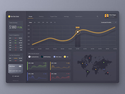 Cryptocurrency - Dashboard Interaction Design