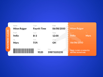 Boarding Pass - #dailyui - 024 boarding pass daily challange daily ui dailyui design graphic design graphics illustration india mumbai vector