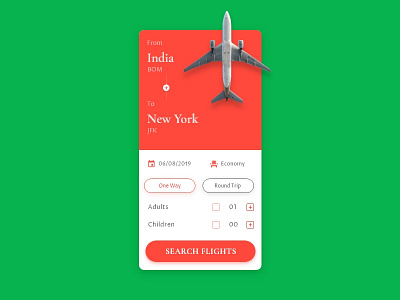 Flight Search - #dailyui - 068