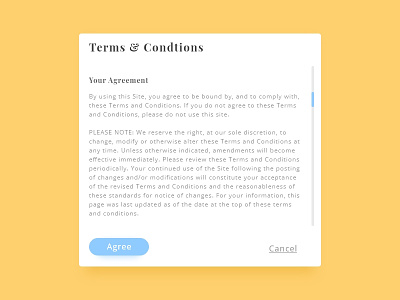 Terms and Conditions - #dailyui - 089