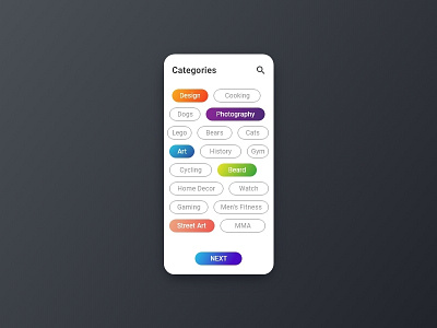 Categories - #dailyui - 099 app app design categories daily challange daily ui dailyui design designer dribbble invite graphic design graphics india invite giveaway invites invites giveaway mumbai typography ui uiux web