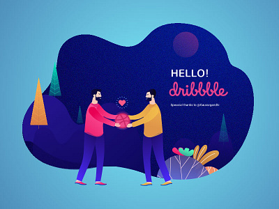 Hello dribbble! This is my first shot. dribbble first shot dribbble invite illustration ux designer