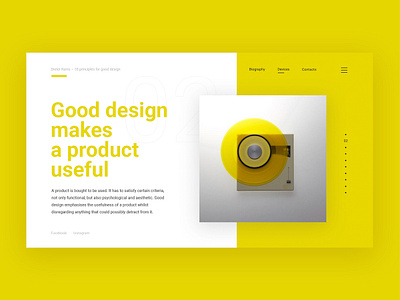 Dieter Rams — Ten principles for good design rams simple design ui web webdesign yellow