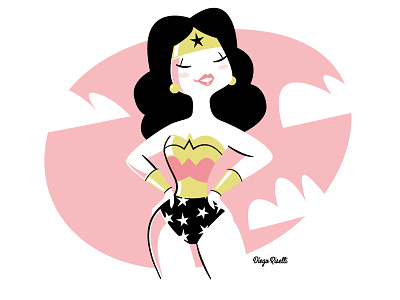 Wonder Woman adobe dccomics diegoriselli fanart illustrator midcentury upa upacartoon vector wonderwoman