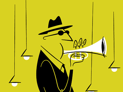 Jazzman adobeillustrator cartoon cartoonmodern jazz jazzman midcentury music retro upa vector