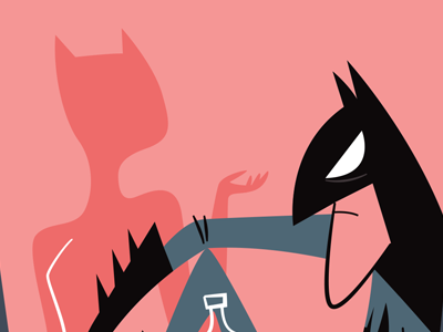 Triangle adobeillustrator batman cartoonmodern catwoman dccomics fanart midecenturymodern upacartoon vector