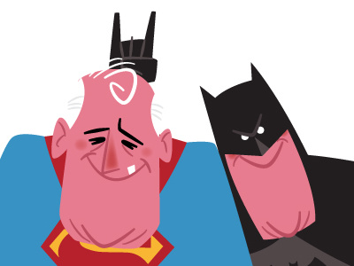 80 adobe batman cartoon dccomics fanart happybirthday illustrator midcenturymodern superman vector