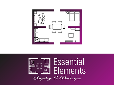 Essential Elements badge branding design design of interior icon initials interior logo many details mark modern plan of floor