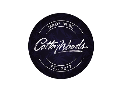 Label Design of lid for CottonWoods extracts badge branding cannabies design jars label lid logo marijuana mark modern packaging