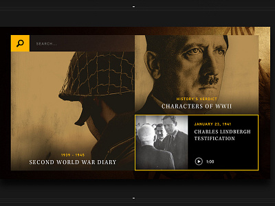 WWII Smart TV App Concept smart tv ui ux vod wwii