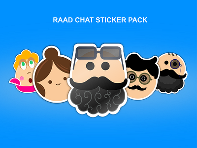 Raad Chat Sticker Pack character designs illustration sticker design