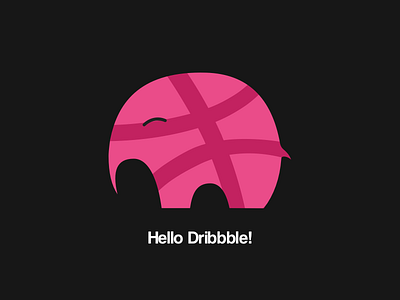 Hello Dribbble dribbble elephant hello