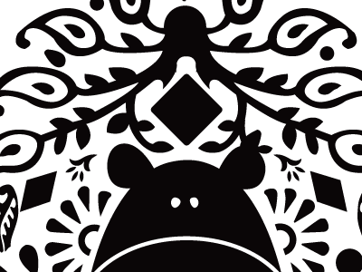 Hippo WIp art black block drawing illustration indian ink print silhouette