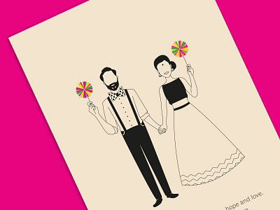 Nivya and Kurikose art bride design groom illustration invitation wedding