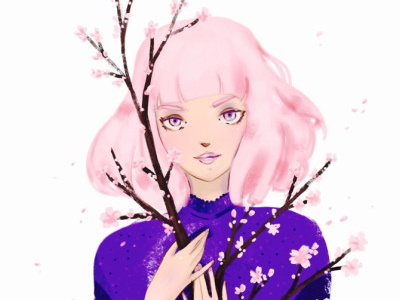 Sakura art illustration ipad japanese sakura sketch
