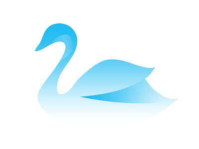 Blue Swan art bird blue gradient happy illustrator packaging swan