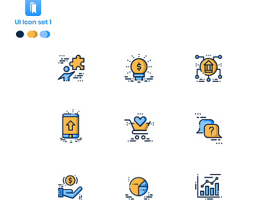 UI Iconography-With filled outline and glyphs icons best business complex design icon design iconography iconset oldschool presentation ui ui ux