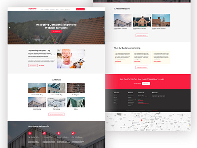 Roofing Company Website Design construction homepage roofing