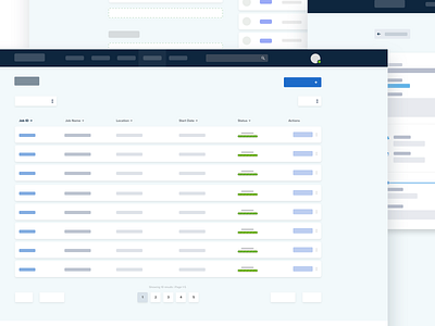 Low-Fi Jobs Table cards dashboard jobs layout list listing pages platform web design webdesign