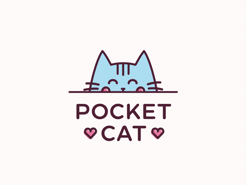Pocket Cat ae after effects animation cat character cute illustration logo logoanimation motion motiondesignschool