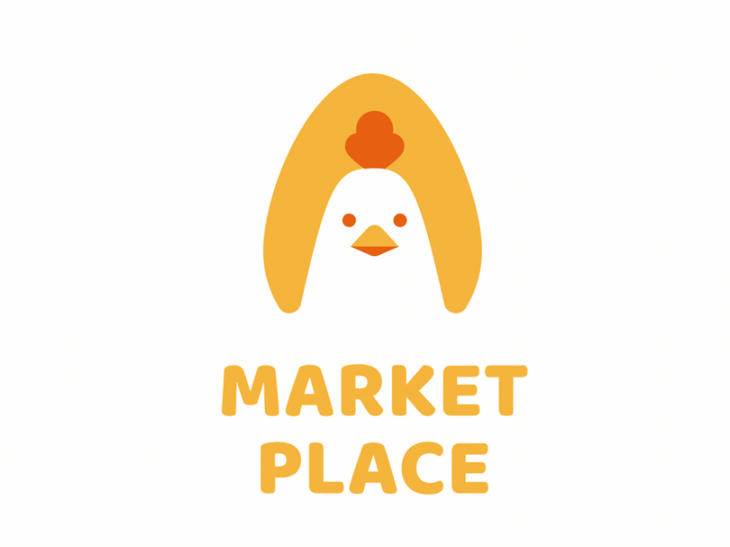 Market place ae after effects animation character chiken illustration logo logoanimation motion motiondesignschool vector