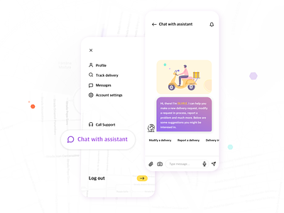 DLVR.E - Chatbot Assistant chatbot conversational ui delivery app shipment ux