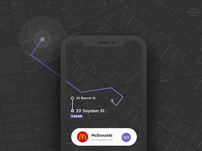 DailyUI (020 Day) — Location Tracker 020 dailyui location map mcdonalds taxi track tracker ui