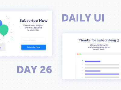 DailyUI (026 Day) — Subscribe 026 dailyui subscribe ui
