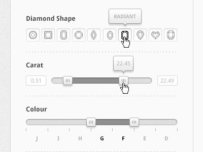 Black Key Diamonds - Diamond Search cart compare diamonds interface search shop ui ux