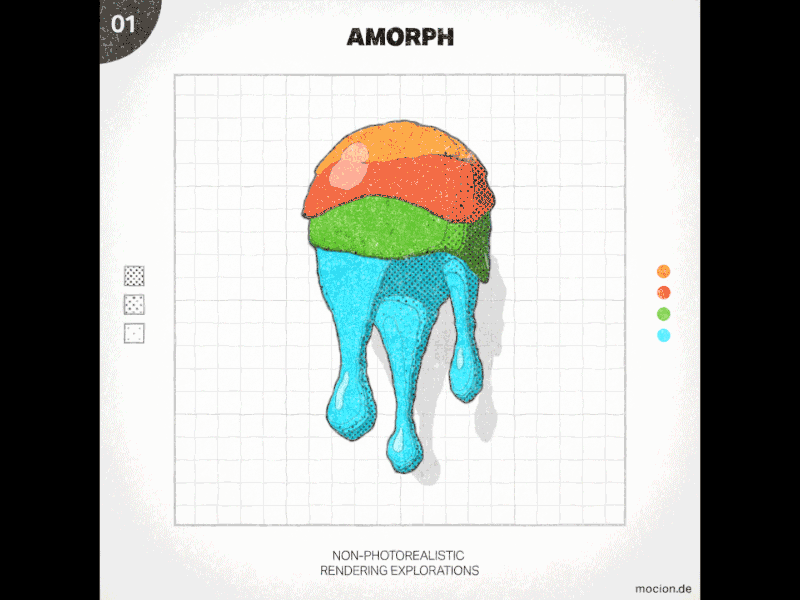 AMORPH 01 // non-photorealistic rendering exploration 3d animation abstract adobe illustrator after affects cinema 4d design experimental gif gif animated illustration loop motion design motiongraphics non photorealistic sketch and toon