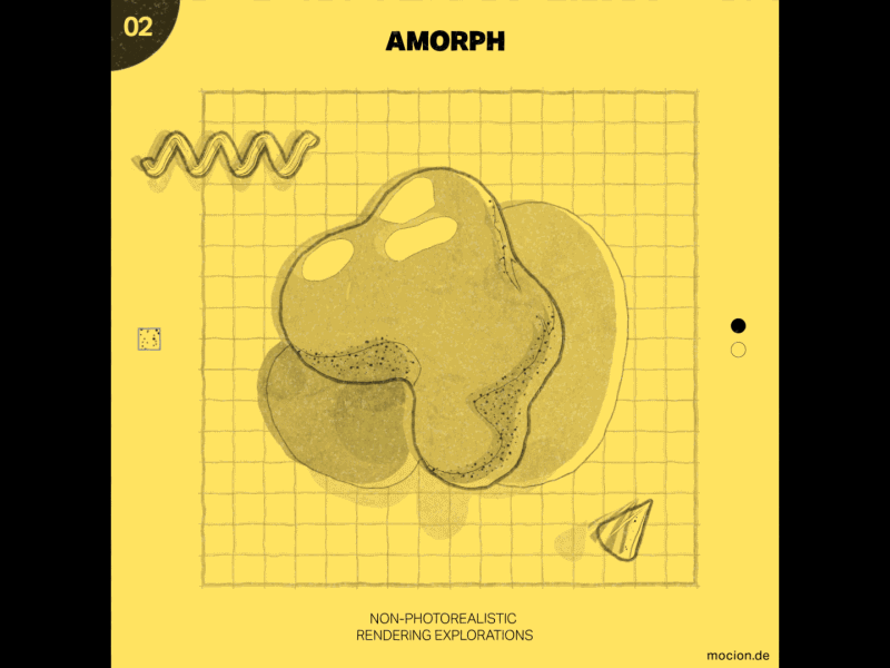 AMORPH 02 // non-photorealistic rendering exploration 3d animation after effects animated gif animation cinema 4d design gif handmade loop motion design motion graphics render sketch and toon stylized