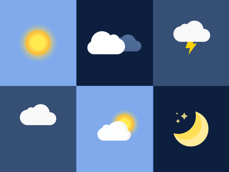 Weather icon set animation design gif icon illustration motion set weather web
