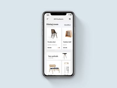 Furniture Store App Concept animation chairs clean concept furniture app furniture design interface motion store ui