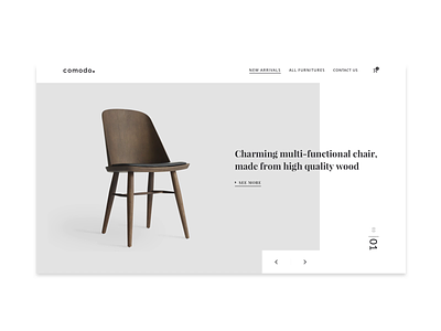 comodo. clean concept design header exploration motion simple design slider design ui web