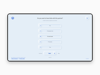 Fertility journey survey app clean concept design explore skeuomorph skeuomorphic skeuomorphism survey tool ui user interface ux web