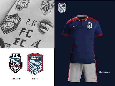 CCFC Logo mockup process sketch soccer logo